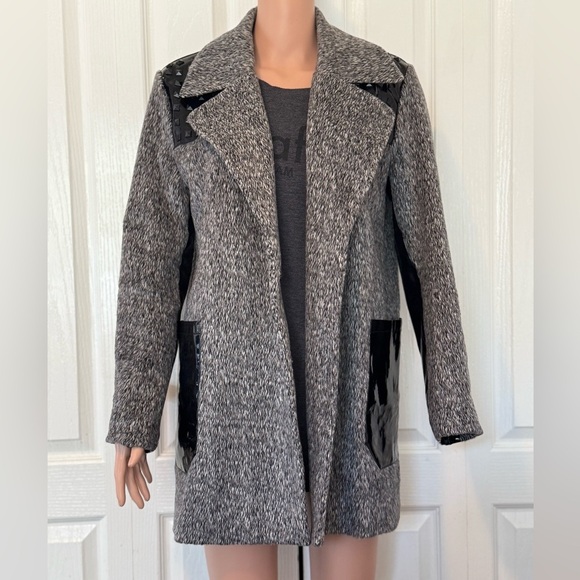 English Rose Charcoal and Black Trench Coat size: M/L - Picture 1 of 8